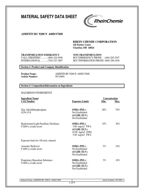 Additin® RC 7130 Antioxidant .